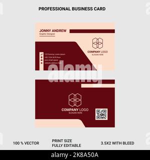Professional business card with eye catching professional color for your business, company and personal usages Stock Vector