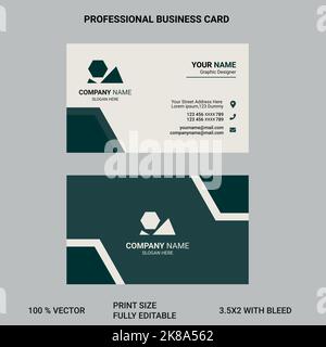 Professional business card with eye catching professional color for your business, company and personal usages Stock Vector