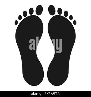 Human footprint. Impression left by a foot on the ground or a surface. Vector illustration. Stock Vector