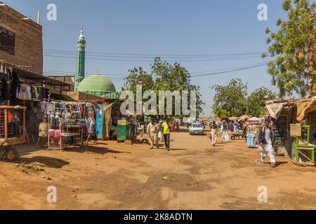 SHENDI, SUDAN - MARCH 6, 2019: View of a street in Shendi, Sudan Stock Photo