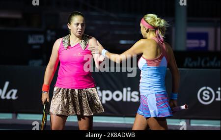 Jelena Ostapenko of Latvia & Lyudmyla Kichenok of Ukraine playing