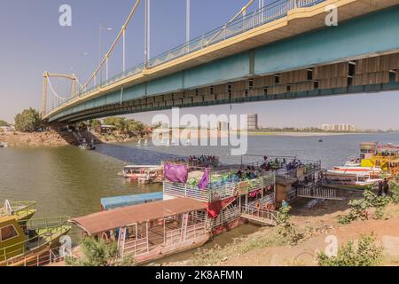 KHARTOUM, SUDAN - MARCH 7, 2019: Tuti island bridge in Khartoum, capital of Sudan Stock Photo