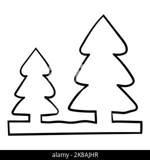 Decorated christmas trees Vector Illustration for christmas element Stock Vector