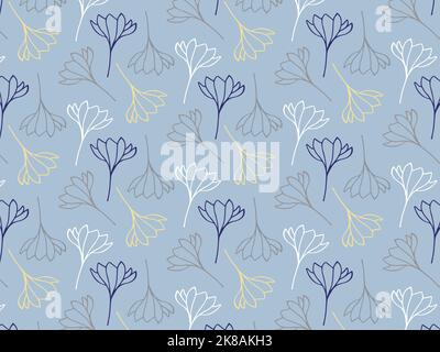 Floral pattern on blue background Stock Vector