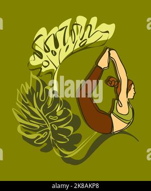 international yoga day. yoga body posture. Woman practicing yoga. vector  illustration design Stock Vector Image & Art - Alamy