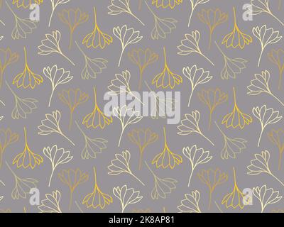 Floral pattern on gray background Stock Vector