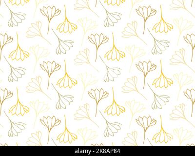 Flowers in golden colors pattern Stock Vector