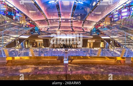 View of the gallery inside the cruise ship MSC Seaside, cruise ship of MSC Cruises on July 15, 2021. Stock Photo