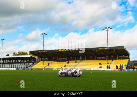 The EnviroVent Stadium, Harrogate, England - 22nd October 2022 View of the pitch - before the game Harrogate Town v Tranmere Rovers, EFL League 2, 2022/23, at The EnviroVent Stadium, Harrogate, England - 22nd October 2022  Credit: Arthur Haigh/WhiteRosePhotos/Alamy Live News Stock Photo