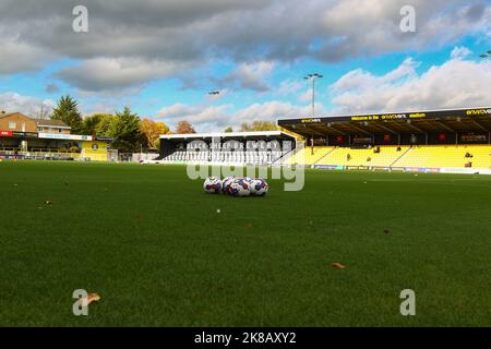 The EnviroVent Stadium, Harrogate, England - 22nd  View of the pitch - before the game Harrogate Town v Tranmere Rovers, EFL League 2, 2022/23, at The EnviroVent Stadium, Harrogate, England - 22nd October 2022  Credit: Arthur Haigh/WhiteRosePhotos/Alamy Live News Stock Photo