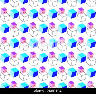 seamless vector pattern made of 3d cubes Stock Vector