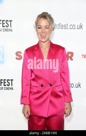 Hannah Traylen attends 'The Hounded' film premiere at Arrow FrightFest held at Cineworld Leicester Square in London Stock Photo