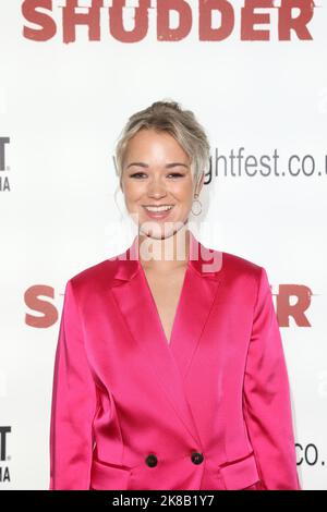 Hannah Traylen attends 'The Hounded' film premiere at Arrow FrightFest held at Cineworld Leicester Square in London Stock Photo