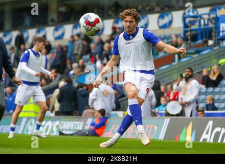 Sam Gallagher #9 of Blackburn Rovers warming up before the game Stock ...
