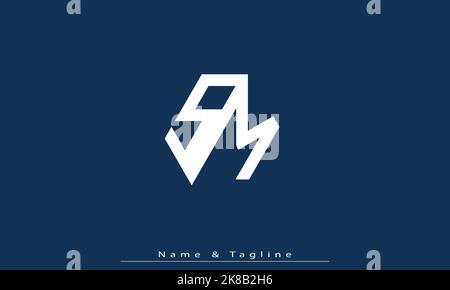 Alphabet letters Initials Monogram logo SM , MS Stock Vector