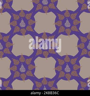 Vector seamless pattern with decorative pears. Chequerwise design with hand drawn pears. Stock Vector