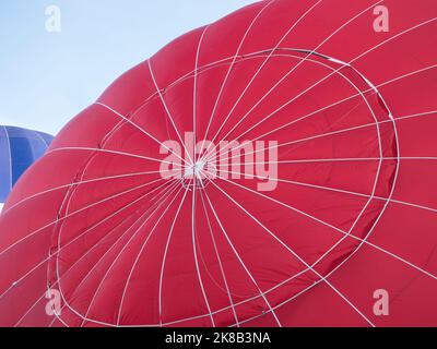 The top of a red hot air balloon Stock Photo
