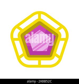 Game gem cartoon icon. Award amulet and asset interface. Jewelry achievement insignia and diamond token. Cartoon precious trophy vector illustration Stock Vector