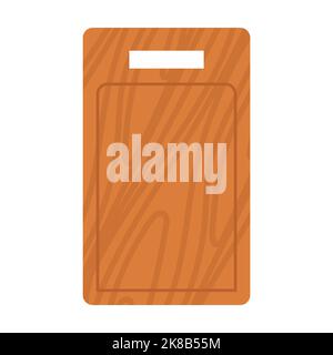 Cartoon wooden pizza board. Restaurant empty utensil for food and chop board for kitchen icon isolated white. Handles plank tray for cutting and cooki Stock Vector