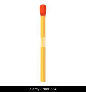 Match wooden stick. Matchstick fire sequence isolated icon . Cartoon burnt element flammable vector illustration Stock Vector
