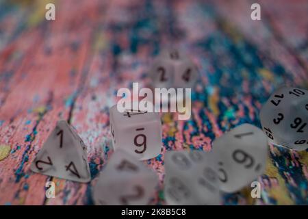 Dice On Colourfull Background Stock Photo