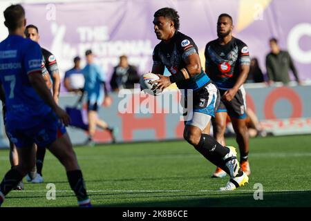 Newcastle, UK. 10th Sep, 2022. Taniela Sadrugu of Fiji in action during The 2021 Rugby League World Cup match between Fiji and Italy at Kingston Park, Newcastle on Saturday 22nd October 2022. (Credit: Chris Lishman | MI News) Credit: MI News & Sport /Alamy Live News Stock Photo