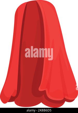 Red hero cloak icon cartoon vector. Super cape. Magic back Stock Vector