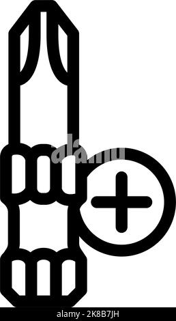 phillips head screwdriver bit line icon vector illustration Stock ...