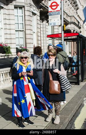 London, UK. 22nd Oct 2022. Brits join thousands demand for a  General Election now - We want our star back - National Rejoin March, on 22 October 2022, London, UK Credit: See Li/Picture Capital/Alamy Live News Stock Photo