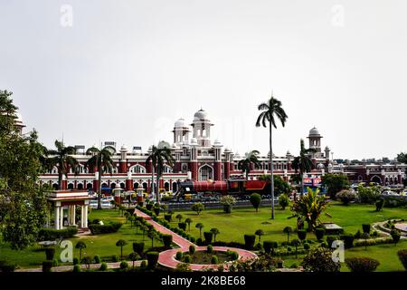 Charbagh Railway Station and garden of Lucknow city, Uttar Pradesh, India. Stock Photo