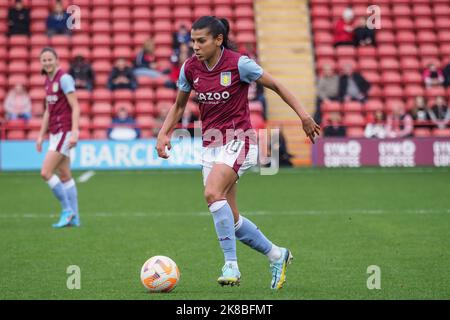 Walsall, UK. 22nd Oct, 2022. Walsall, England, October 22nd 2022: Kenza Dali (10 Aston Villa) on the ball during the Barclays FA Womens Super League match between Aston Villa and Everton at Bescot Stadium in Walsall, England (Natalie Mincher/SPP) Credit: SPP Sport Press Photo. /Alamy Live News Stock Photo