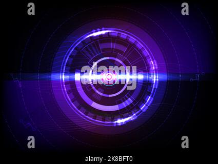 Tech circle electricity power system abstract background futuristic wallpaper graphic design vector illustration Stock Vector