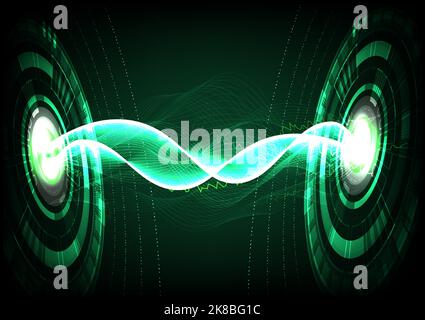 Hitech circle power technology lightning signal electricity abstract background graphic design futuristic vector illustration Stock Vector