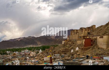 Leh Place is also known as Lhachen Palkhar  is a 17th-century royal palace and one of the best attractions of the union territory. Stock Photo