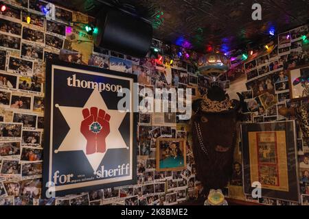 Woody Creek Tavern Hunter S. Thompson hang out near his house in Woody Creek, Colorado. Stock Photo
