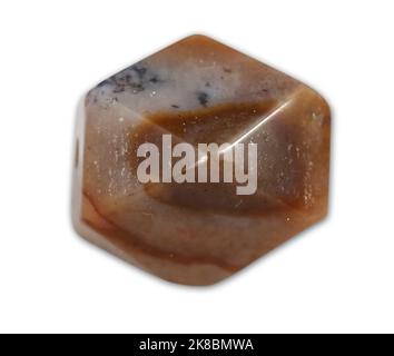 Carnelian agate mineral specimen isolated on the white background Stock Photo