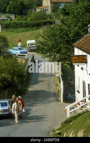 1980s archive image of Birch Hall Inn at Beck Hole on North York Moors.  Reputed to be Yorkshire's smallest pub. Stock Photo