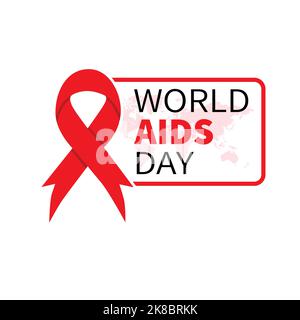 Aids Awareness Red Ribbon. World Aids Day concept. Vector Illustration. Stock Vector