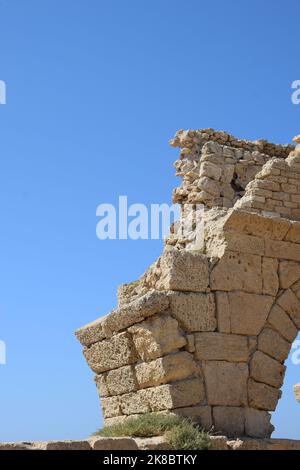 Hadrianic Aqueduct of Caesarea - Beit Hanania, Israel Stock Photo