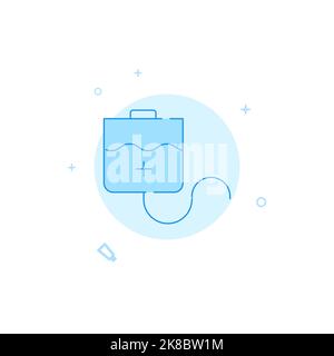Intravenous dropper line vector icon. Flat illustration. Filled line style. Blue monochrome design. Editable stroke. Adjust line weight. Stock Vector