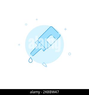 Eye drop bottle vector icon. Flat illustration. Filled line style. Blue monochrome design. Editable stroke. Adjust line weight. Stock Vector