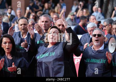 Rome, Italy. 22nd Oct, 2022. Carmen Nappo and guests for 'Via Argine 310' film on red carpet during he Rome Film Festival. (Photo by Elena Vizzoca/Pacific Press) Credit: Pacific Press Media Production Corp./Alamy Live News Stock Photo