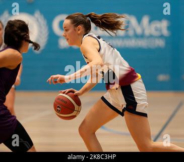 Cardiff, Wales, 22, October, 2022, Isabel Bunyan (Archers) Pictured in action,, during Women's British Basketball League match Credit:, Graham Glendinning,/ Alamy Live News Final Score: 89 - 72 Credit: Graham Glendinning / GlennSports/Alamy Live News Stock Photo