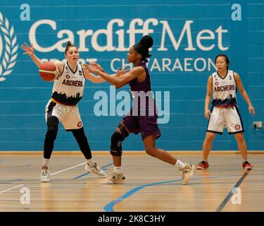 Cardiff, Wales, 22, October, 2022,Jessica Wayne (Durham) (C) Pictured in action,, during Women's British Basketball League match Credit:, Graham Glendinning,/ Alamy Live News Final Score: 89 - 72 Credit: Graham Glendinning / GlennSports/Alamy Live News Stock Photo