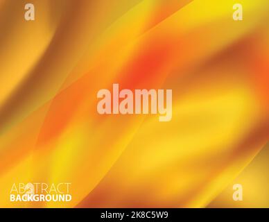 Abstract horizontal orange red smooth background. Golden brown blurred vector graphic pattern Stock Vector