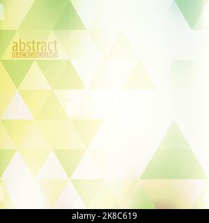 Abstract square background textured by yellow and green triangles. Light vector pattern Stock Vector