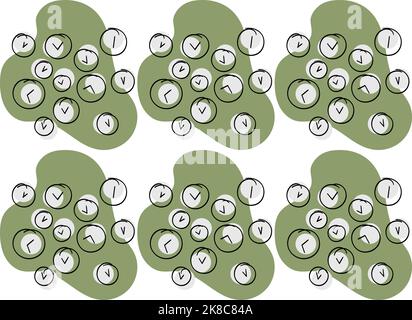 Seamless vector pattern made of clock dials Stock Vector