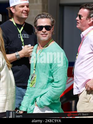 Austin, USA. 22nd Oct, 2022. Brad Pitt (USA), F1 Grand Prix of USA at Circuit of The Americas on October 22, 2022 in Austin, United States of America. (Photo by HIGH TWO) Credit: dpa/Alamy Live News Stock Photo