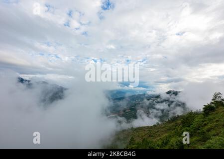 Overcast view of the landscape of Hehuanshan at Taiwan Stock Photo