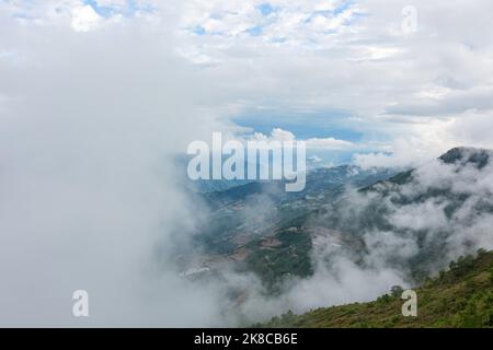 Overcast view of the landscape of Hehuanshan at Taiwan Stock Photo